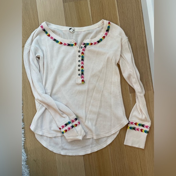 free people embroidered henly - Picture 1 of 3